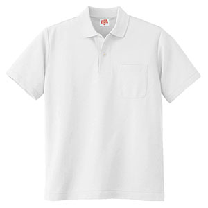 ヘビーウェイト半袖ポロシャツ　（ポケット付き）　１００　９０　ホワイト