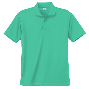 異物混入対策　ＤＲＹ　半袖ポロシャツ　（ネット付き）　Ｋ８０１　３５　エメグリーン