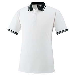 スナップ釦ストレッチ　半袖ポロシャツ　３７０　９０　ホワイト