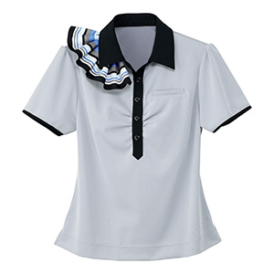 オフィスポロ　シリーズ　ポロシャツ　（ミニスカーフつき）　ＥＳＰ−４５３　６　ブルー