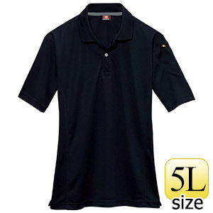 半袖ポロシャツ　３０５−０３５　ブラック　（５Ｌ）