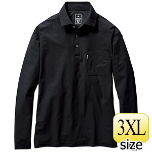 長袖シャツ　ユニセックス　２３５−３５　ブラック　（３ＸＬ）