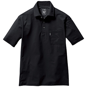 半袖シャツ　ユニセックス　２３７−３５　ブラック　（Ｓ〜ＸＸＬ）