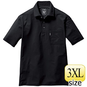 半袖シャツ　ユニセックス　２３７−３５　ブラック　（３ＸＬ）