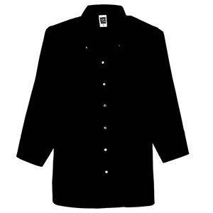 七分袖ボタンダウンシャツ　レディス　１５８２　００　ブラック