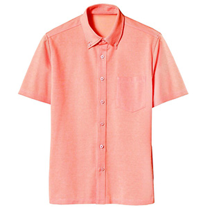 半袖ボタンダウンニットシャツ　１６４６　６５　シャーベットオレンジ