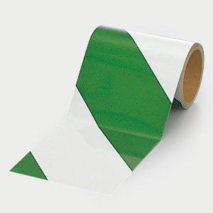 反射トラテープ　３７４−１６　緑／白　１５０幅×１０ｍ