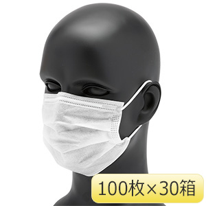 クリーンマスク　Ｋ−２０２Ｈ　耳掛けタイプ　２ｐｌｙ　ホワイト　１００枚×３０箱