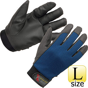 防寒作業手袋　ＰＵ−ＷＡＶＥ　Ｋ−２８　ネイビー　Ｌ　５双入