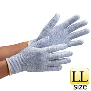 耐切創性手袋　カットガードＦ１０２ＮＦ　ブルー　個装　ＬＬ