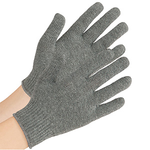 接触感染予防手袋　ＭＳ１０２　子供用　のびのび暖かタイプ　グレー