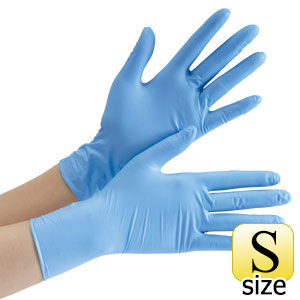 ニトリル手袋　ベルテ　７５０Ｋ　（レギュラー）　粉なし　ブルー　Ｓ　１００枚