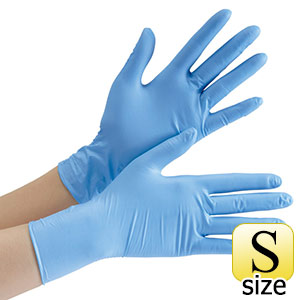 ニトリル手袋　ベルテ　７５２Ｋ　（レギュラー）　粉つき　ブルー　Ｓ　１００枚