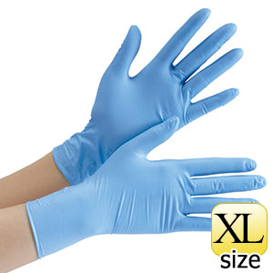 ニトリル手袋　ベルテ　７５２Ｋ　（レギュラー）　粉つき　ブルー　ＸＬ　１００枚