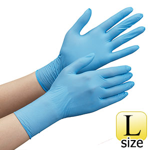 ニトリル手袋　ベルテ　７１０Ｎ　（薄手）　粉なし　ブルー　Ｌ　１００枚
