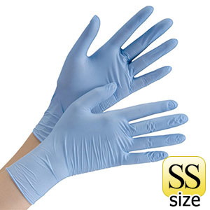 ニトリル手袋　ベルテ７１４　（極薄手）　ＳＳ　ブルー　粉なし　３００枚