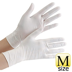 ニトリル手袋　ベルテ７１５　（極薄手）　Ｍ　ホワイト　粉なし　３００枚