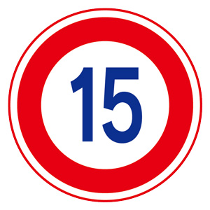 道路用標識（仮設用）　３９５−３７１５Ａ　最高速度　１５