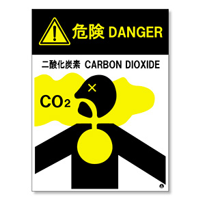 二酸化炭素消火設備標識　８０９−４０１　防護区画出入口１