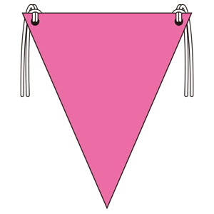 三角旗　３７２−６６　蛍光ピンク無地