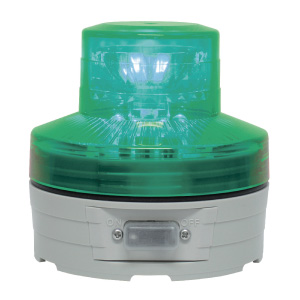 電池式小型ＬＥＤ回転灯　ＶＬ０７Ｂ−００３Ｂ　自動式・照度センサー付　緑