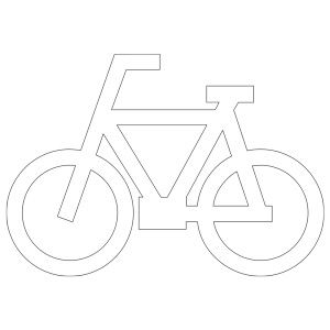 路面表示シート　８３５−０１１　自転車マーク　１０００×７００　白