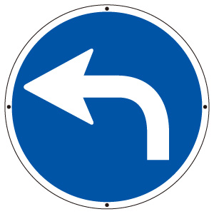 サインタワー丸表示板　８８７−７０６Ｌ　指定方向外進行禁止左