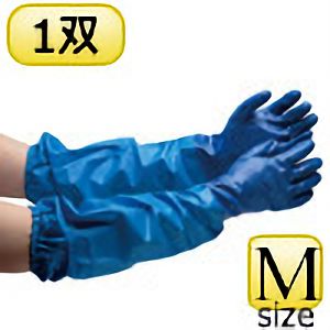 ニトリル製ゴム手袋　Ｎｏ．６６０　Ｍ　耐油　厚手　腕カバー付　１双