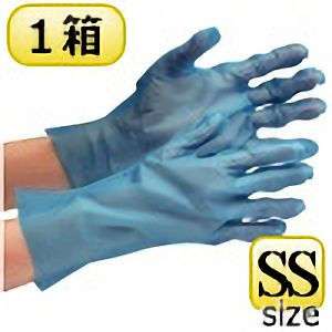 外エンボスポリエチぴったり手袋　ベルテ５７６　ブルー　ＳＳ　（２００枚Ｘ１箱）