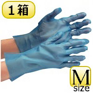 外エンボスポリエチぴったり手袋　ベルテ５７６　ブルー　Ｍ　（２００枚Ｘ１箱）