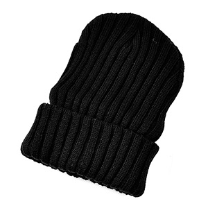 防寒対策用品　太リブワッチ帽　ＡＧ−５２　ブラック